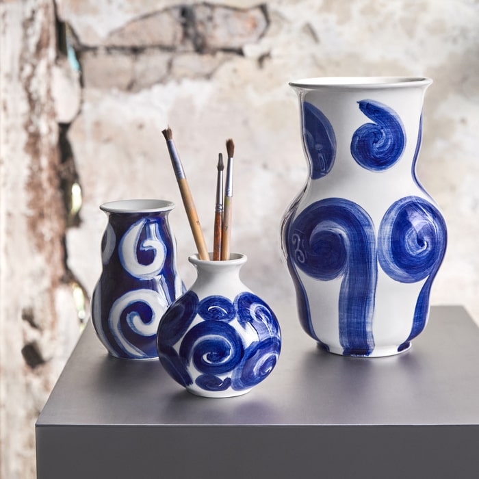 Kähler Tulle Vase, Blue, H: 5.1"