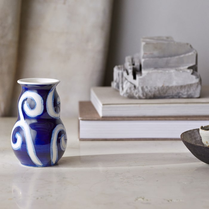Kähler Tulle Vase, Blue, H: 5.1"