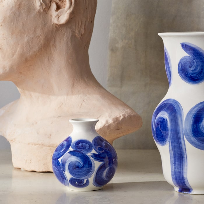 Kähler Tulle Vase, Blue, H: 4.1"