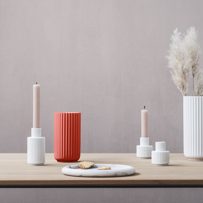 Lyngby Candleholder, White