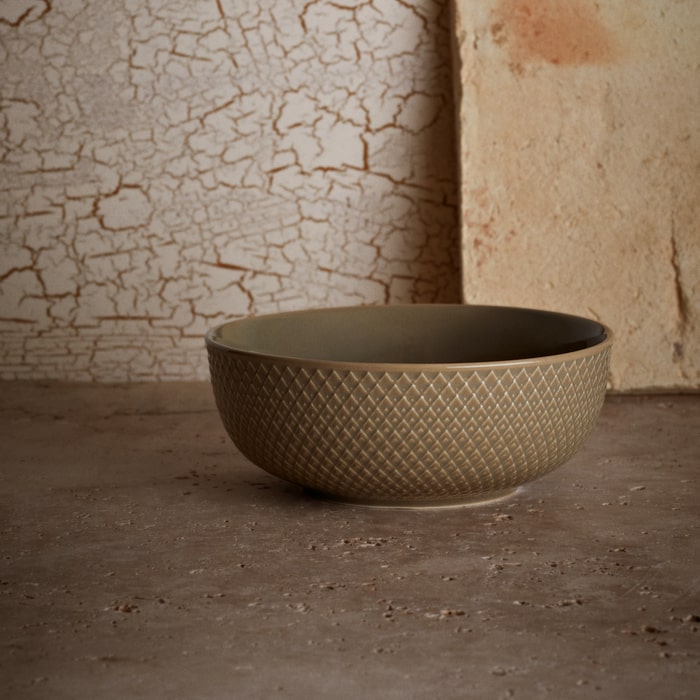 Lyngby Porcelæn Rhombe Earth Bowl, Clay, Ø: 6.1"