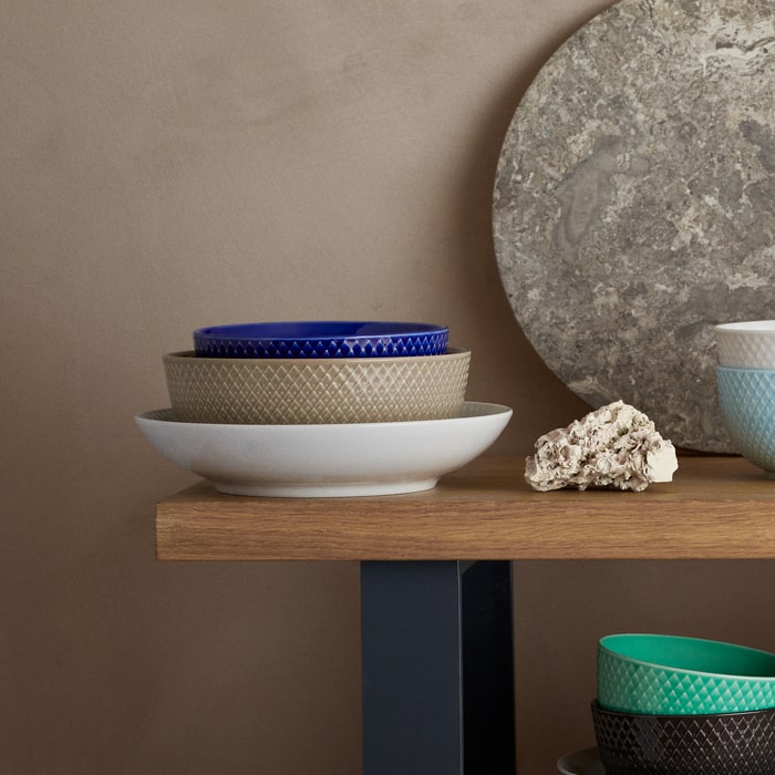 Lyngby Porcelæn Rhombe Earth Bowl, Clay, Ø: 6.1