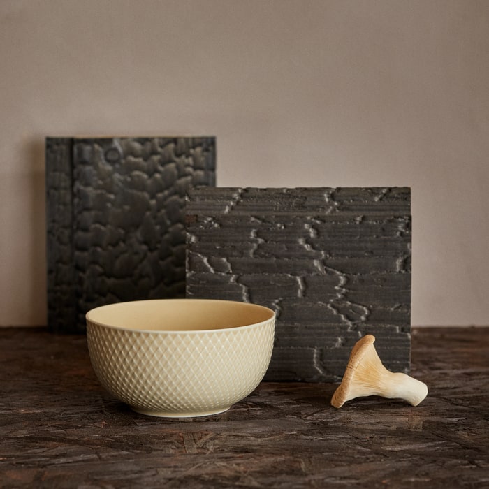 Lyngby Porcelæn Rhombe Earth Bowl, Marble, Ø: 5.1"
