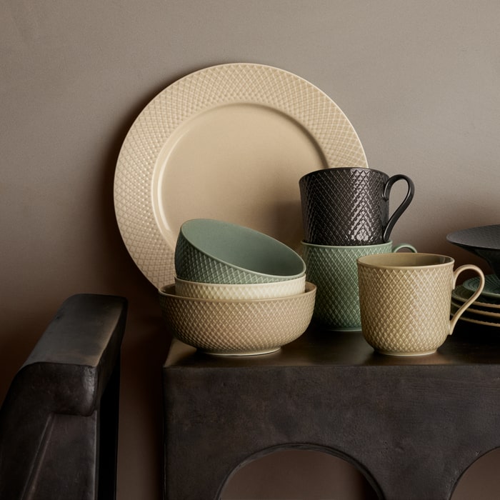 Lyngby Porcelæn Rhombe Earth Bowl, Clay, Ø: 6.1"