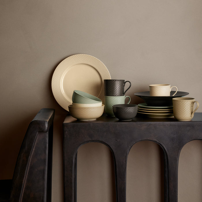 Lyngby Porcelæn Rhombe Earth Soup Bowl, Ø: 9.6