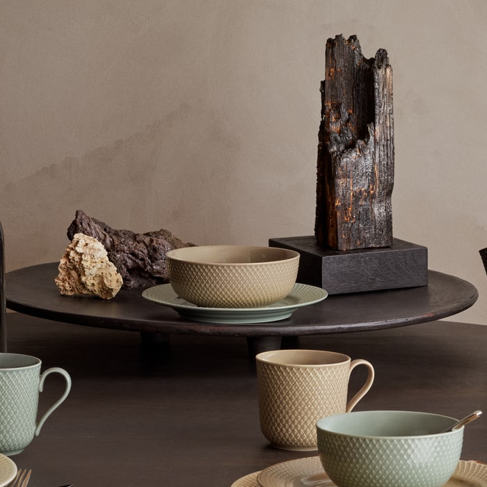 Lyngby Porcelæn Rhombe Earth Bowl, Clay, Ø: 6.1"