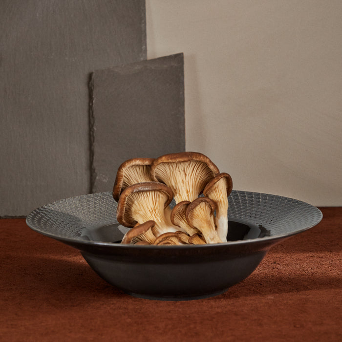 Lyngby Porcelæn Rhombe Earth Soup Bowl, Ø: 9.6"