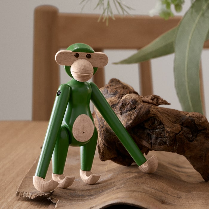 Kay Bojesen Vintage Monkey, Mini, Green, H: 3.7"