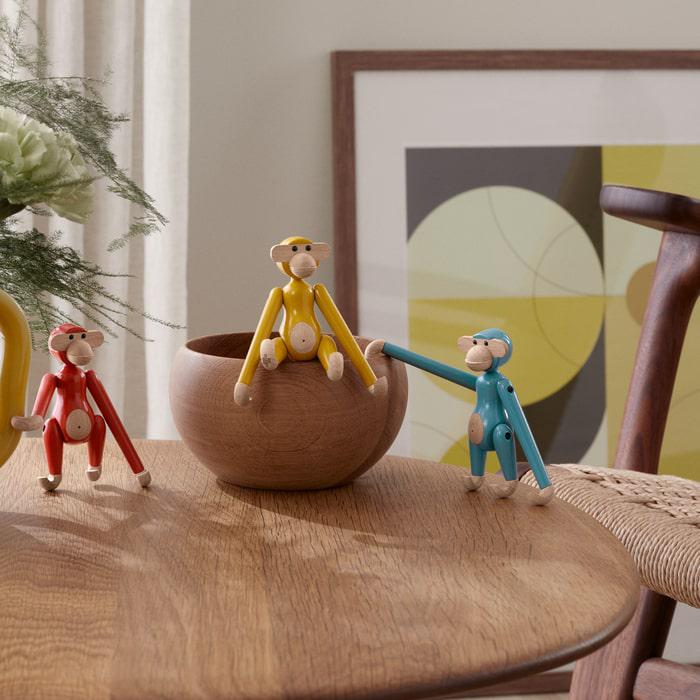 Kay Bojesen Vintage Monkey, Mini, Yellow, H: 3.7"