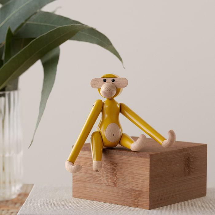 Kay Bojesen Vintage Monkey, Mini, Yellow, H: 3.7"