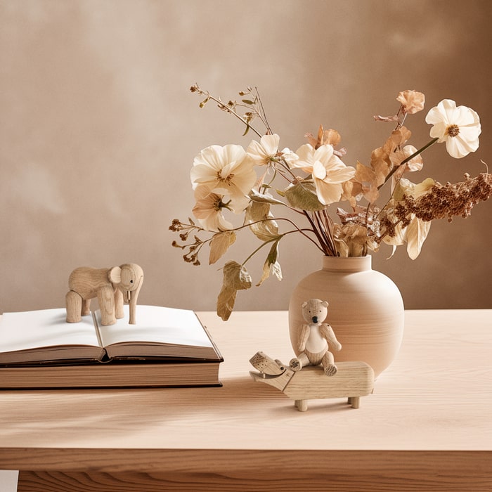 Kay Bojesen Liliput Hippo, Oak, H: 2.4"