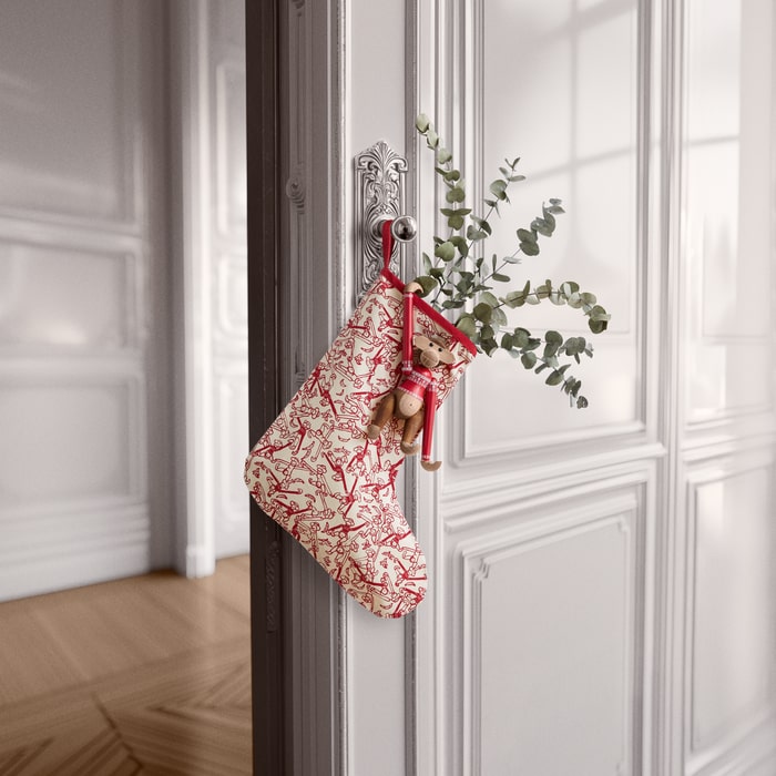 Kay Bojesen Christmas Stocking, Red/White, H: 17.7"