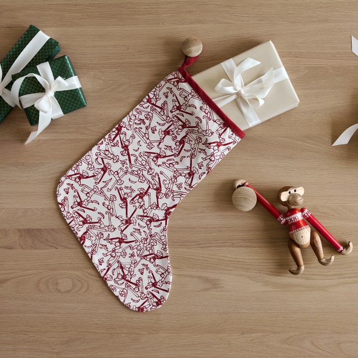 Kay Bojesen Christmas Stocking, Red/White, H: 17.7"