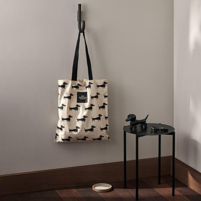 Kay Bojesen Dog Tote Bag, Black/White