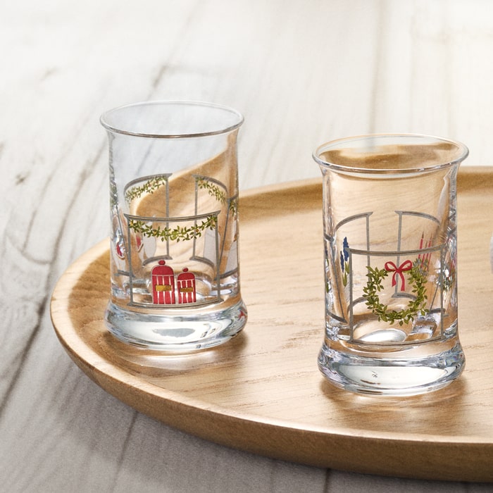 Holmegaard Christmas Dram Glass, Multi, 1.0 Oz, 2 Pcs.
