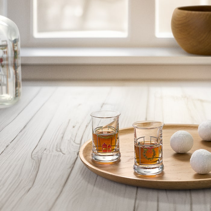Holmegaard Christmas Dram Glass, Multi, 1.0 Oz, 2 Pcs.