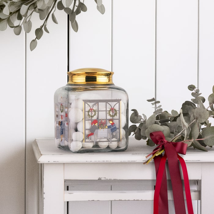 Holmegaard Christmas Biscuit Jar, H: 6.3"