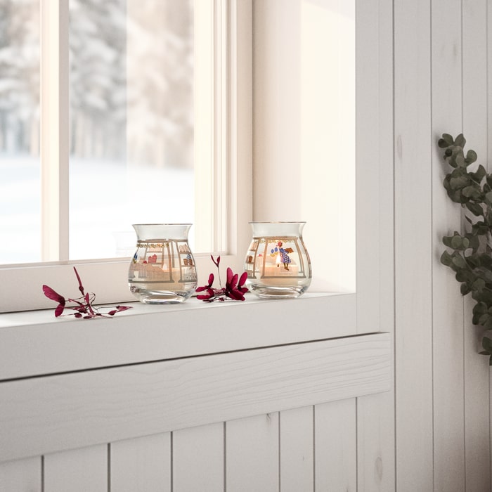 Holmegaard Christmas Tealight Holder, Multi, H: 3.0", 2 Pcs.