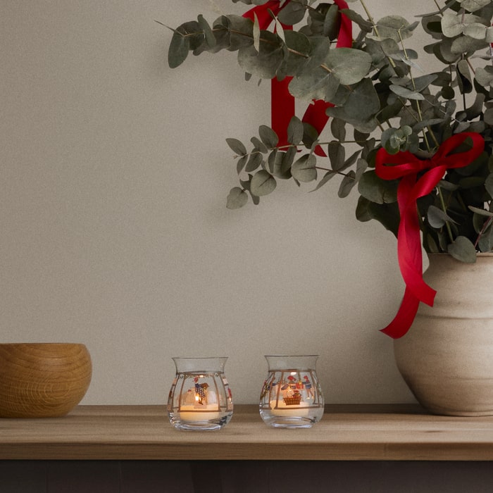 Holmegaard Christmas Tealight Holder, Multi, H: 3.0", 2 Pcs.