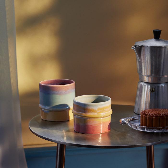 Kähler Poppery Mug, Pink/Mint/Yellow