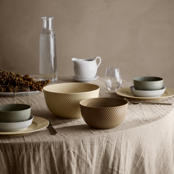 Lyngby Porcelæn Rhombe Earth Bowl, Clay, Ø: 6.9