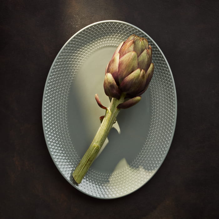 Lyngby Porcelæn Rhombe Earth Serving Dish, Moss, W: 11.2"