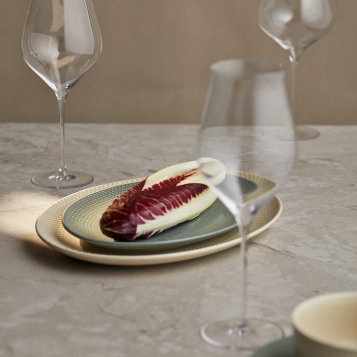 Lyngby Porcelæn Rhombe Earth Serving Dish, Moss, W: 11.2"
