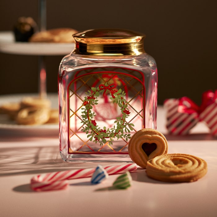Holmegaard Christmas Biscuit Jar, H: 6.3"