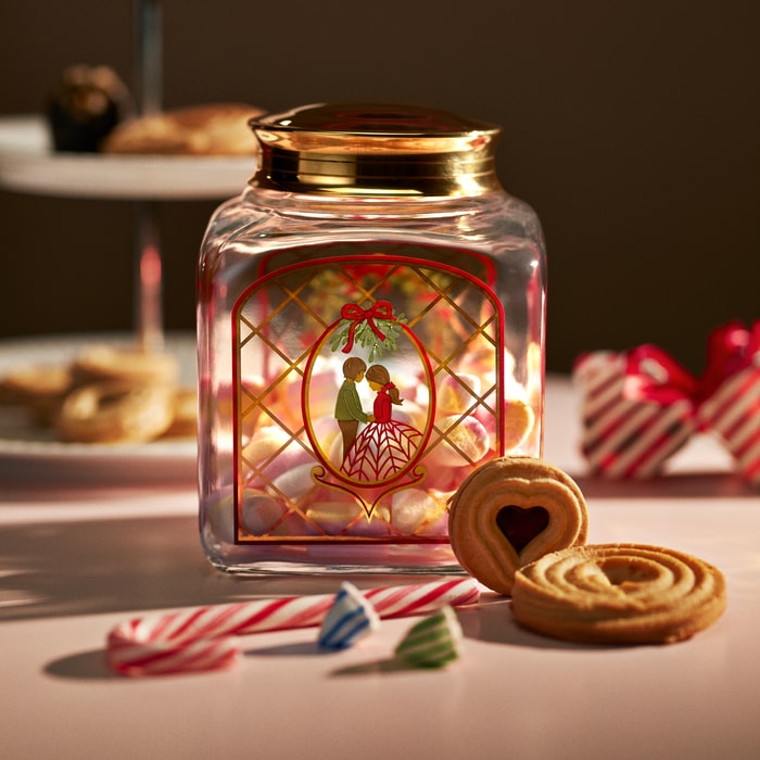 Holmegaard Christmas Biscuit Jar, H: 6.3"