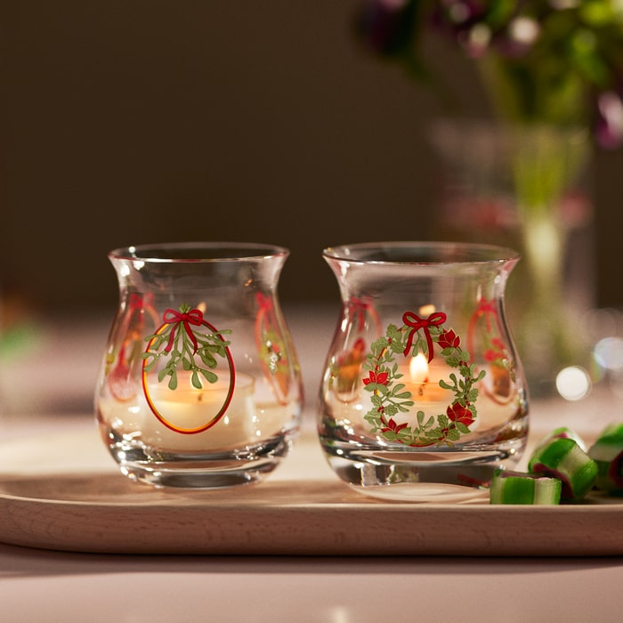 Holmegaard Christmas Tealight Holder, Multi, H: 3.0", 2 Pcs.