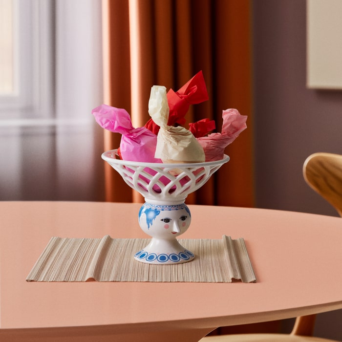 Bjørn Wiinblad Dora Fruit Bowl, Blue, Ø: 9.8"
