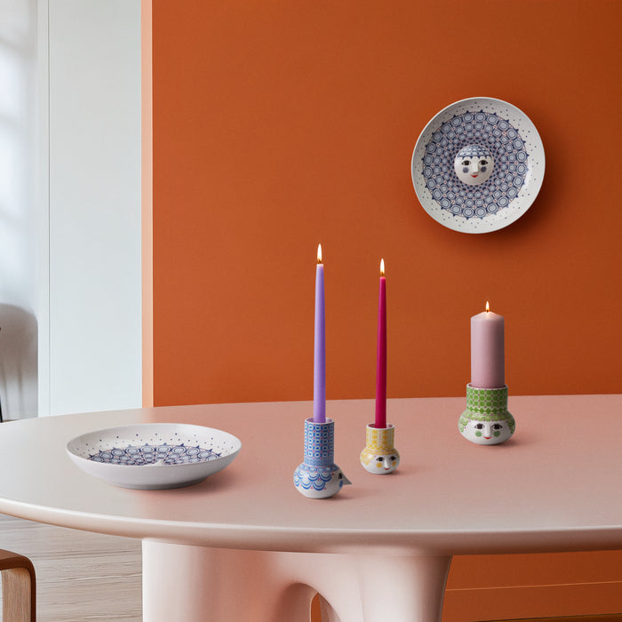 Bjørn Wiinblad Olga Candle Holder, Yellow, H: 3.5