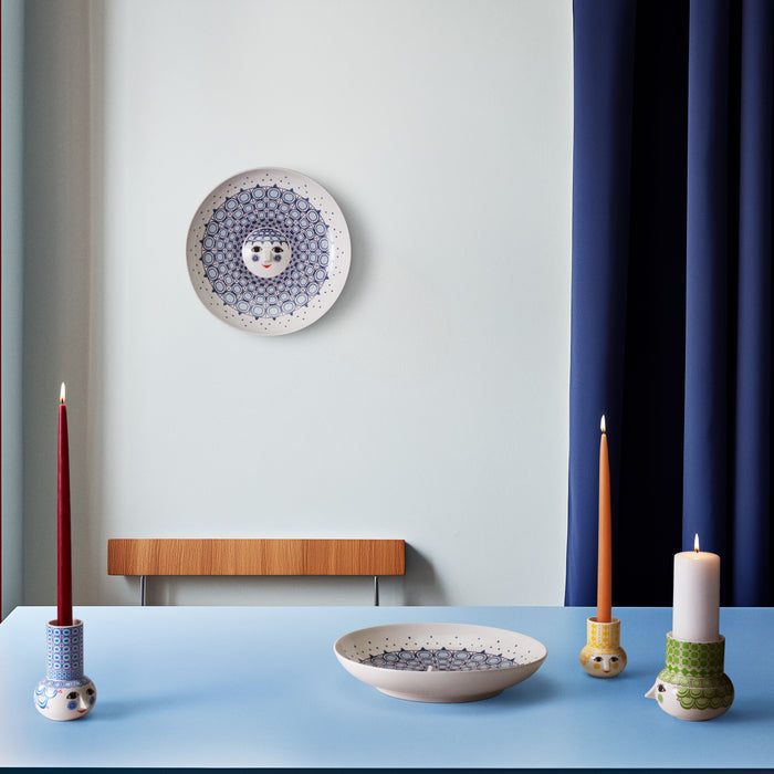 Bjørn Wiinblad Olga Candle Holder, Light Blue, H: 5.5"