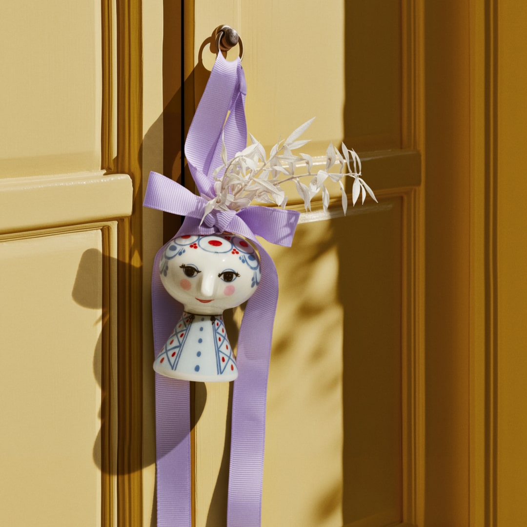 Bjørn Wiinblad Eva Christmas Ornament, Blue, H: 3"