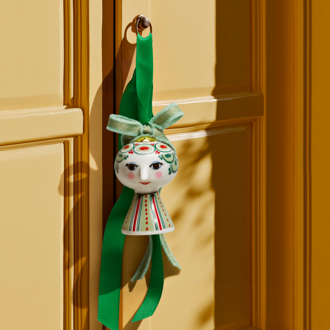 Bjørn Wiinblad Eva Christmas Ornament, Green, H: 3"