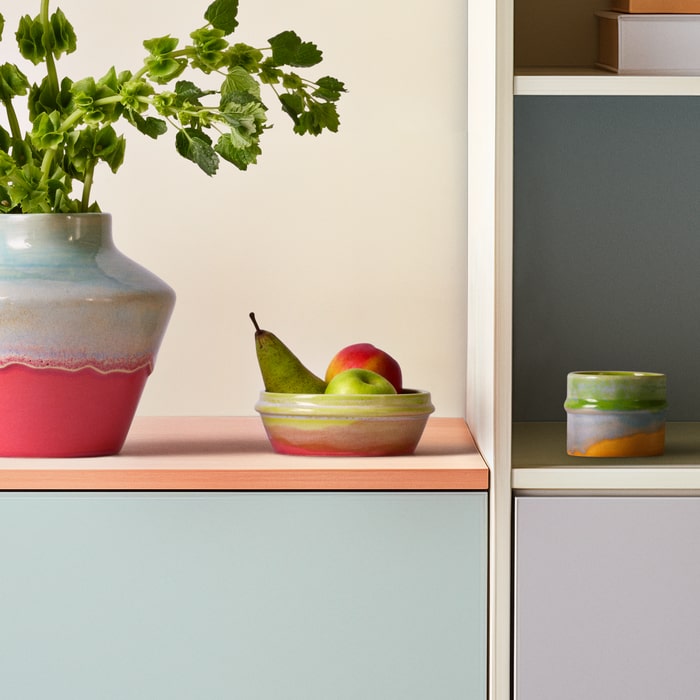 Kähler Poppery Bowl, Pink/Mint/Apple Green, Ø 6.3