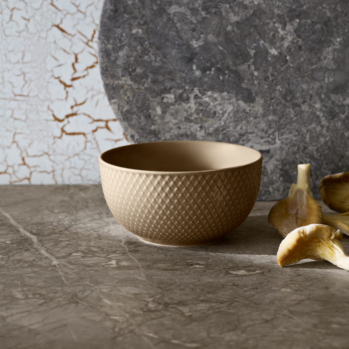 Lyngby Porcelæn Rhombe Earth Bowl, Clay, Ø: 5.1"