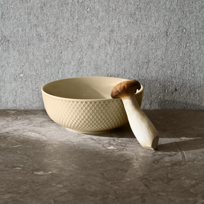 Lyngby Porcelæn Rhombe Earth Bowl, Marble, Ø: 6.1"