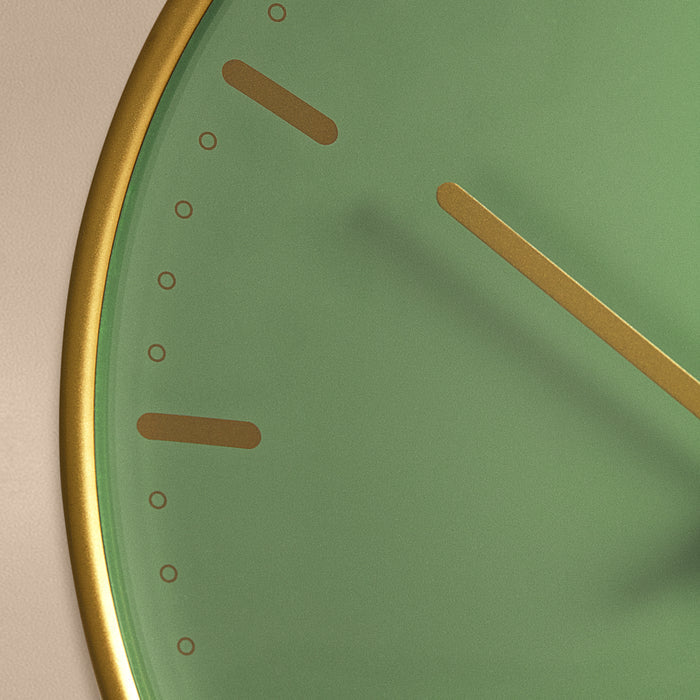 Arne Jacobsen City Hall Wall Clock, Large, Green, Ø: 11.4”