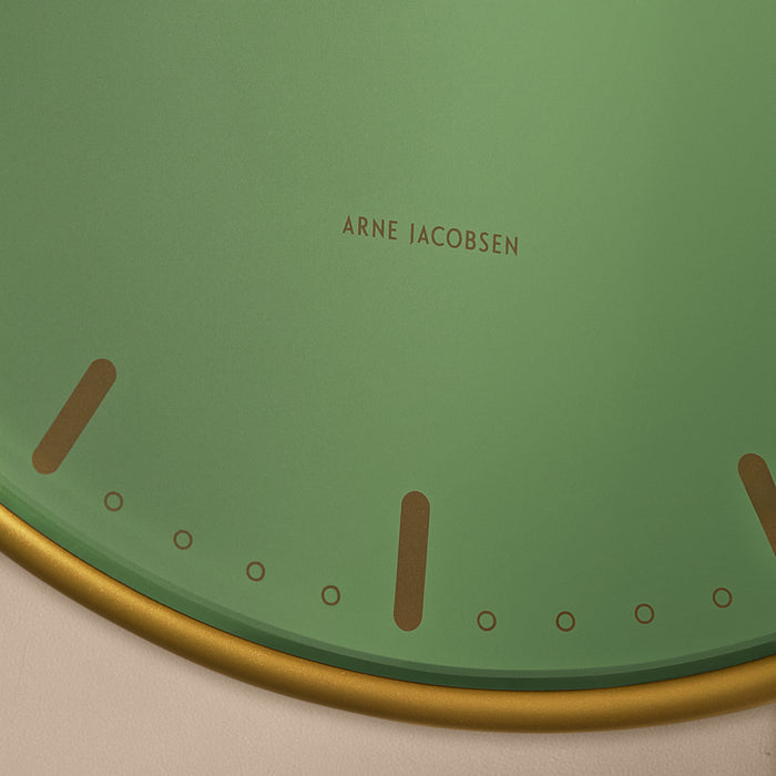 Arne Jacobsen City Hall Wall Clock, Medium, Green, Ø: 8.3”