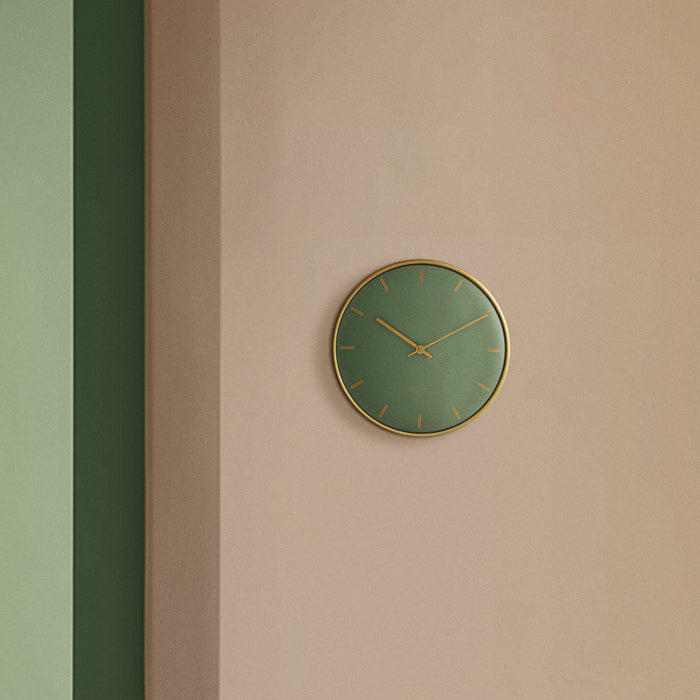 Arne Jacobsen City Hall Wall Clock, Medium, Green, Ø: 8.3”