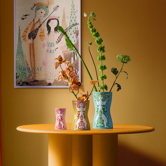 Bjørn Wiinblad Nina Vase, Light Blue/Green, H: 11.2"