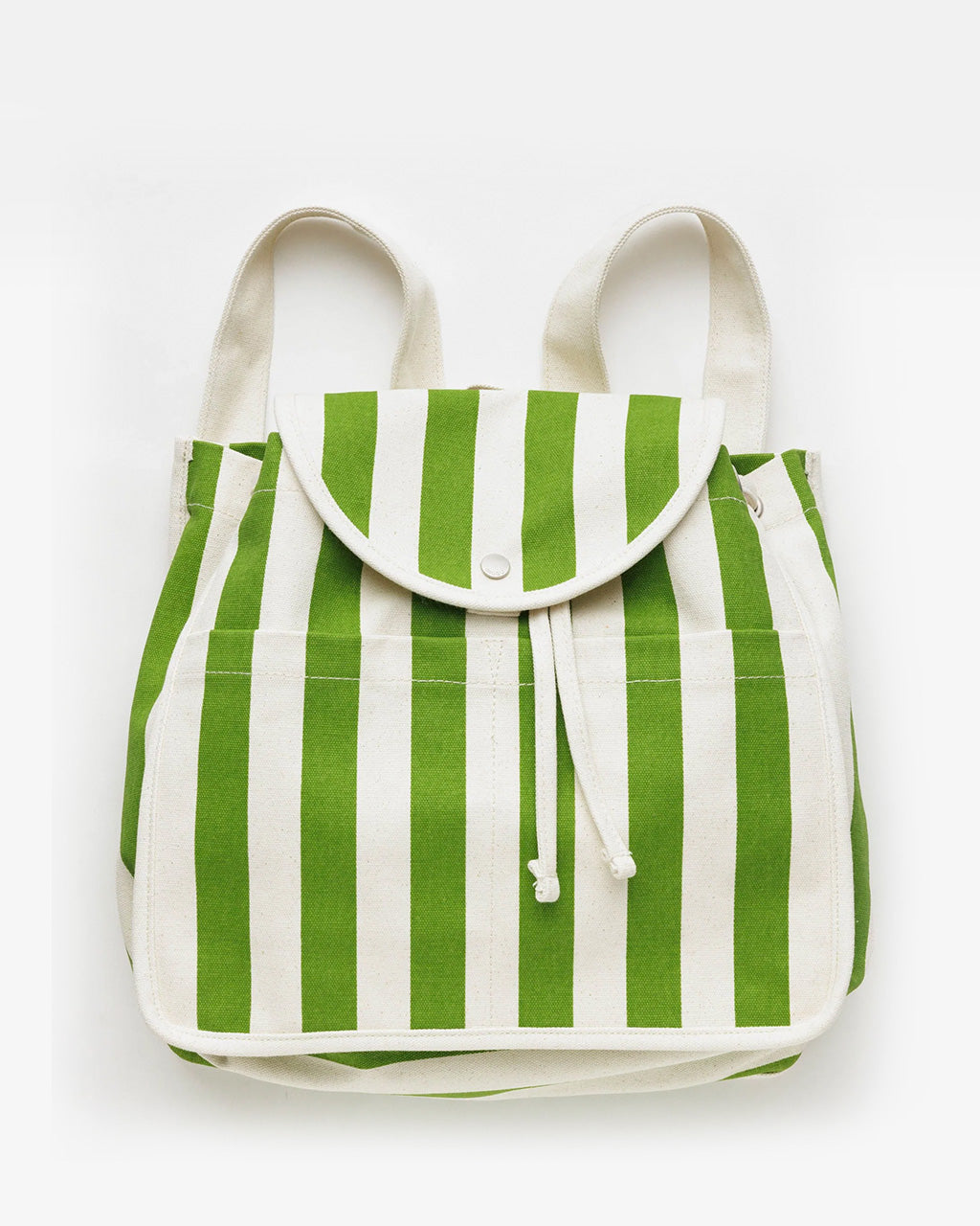 Baggu Drawstring Backpack in Green Awning Stripe