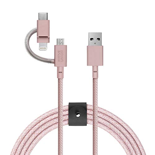 Native Union Belt Cable 6.5ft, 3-in-1 Universal - Rose