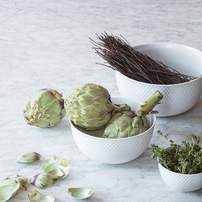 Lyngby Porcelæn Rhombe Bowl, White