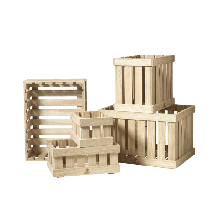 FDB Møbler X1 Æbletoft Apple Boxes, Natural Untreated Oak