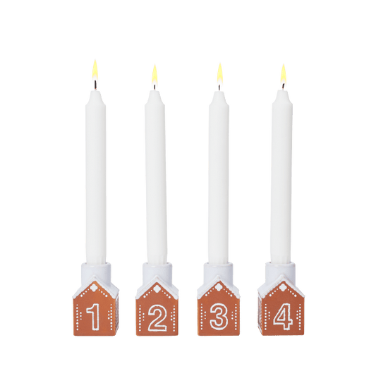 Kähler Gingerbread Advent Candle Holder, 4 Pcs.