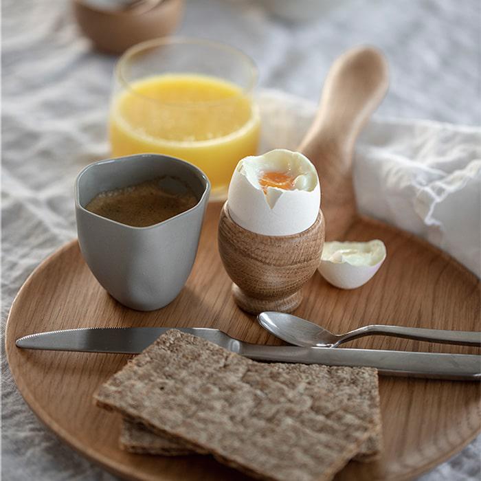 Kay Bojesen Menageri Egg cup, Oak, H: 2.2", 2 Pcs.