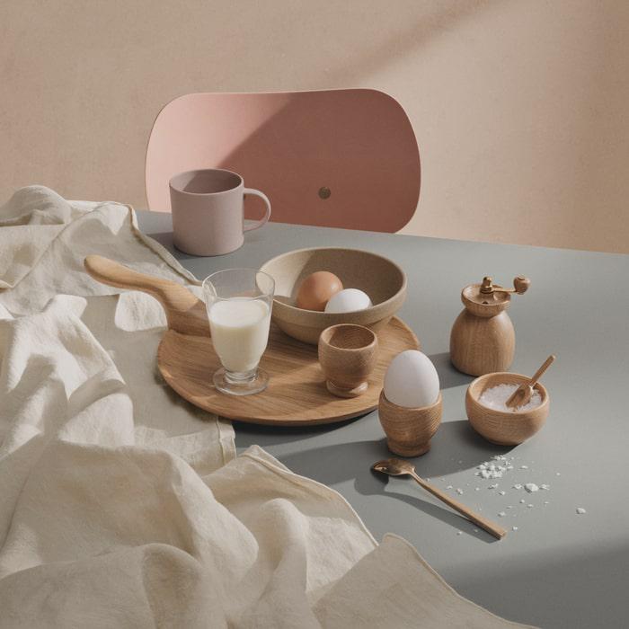 Kay Bojesen Menageri Egg cup, Oak, H: 2.2", 2 Pcs.