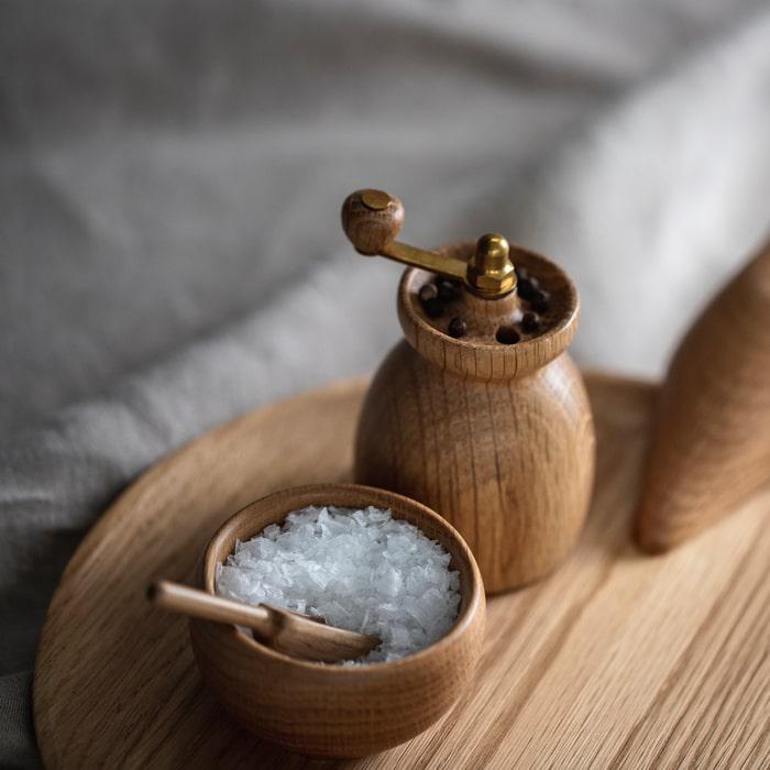 Kay Bojesen Menageri Salt Cellar With Spoon, Oak, H: 1.6"